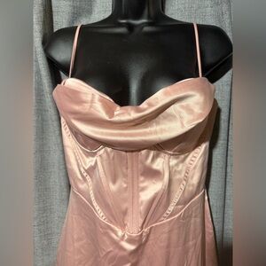 Blush Satin Maxi Dress